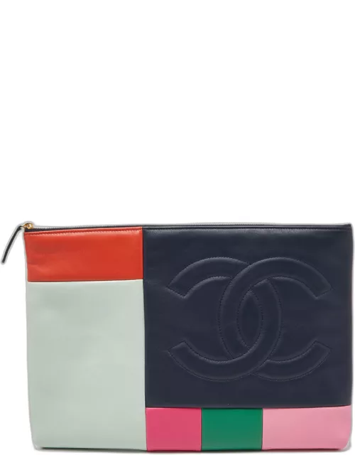 Chanel Multicolor Leather CC Patchwork O-Case Clutch