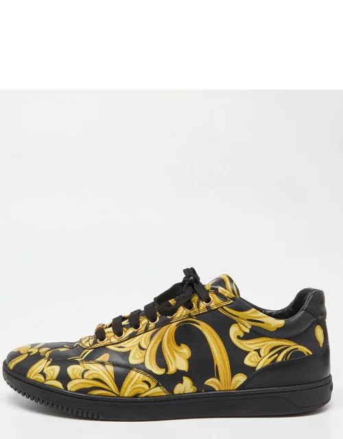 Versace Yellow/Black/Yellow Greca Barocco Low Top Sneaker