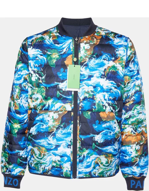 Kenzo Blue Printed Quilted Reversible Jacket