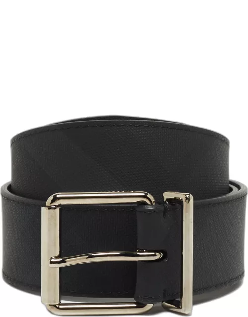 Burberry London Check PVC and Leather Buckle Belt 85C