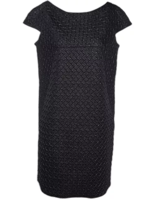 Dolce & Gabbana Black Lurex Cotton Shift Dress