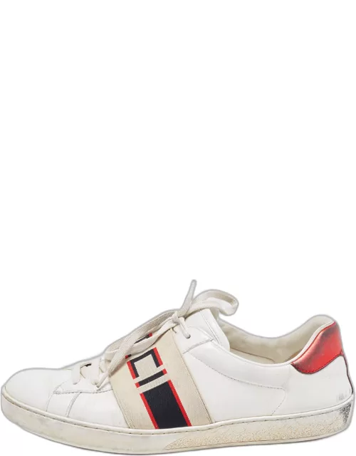 Gucci White Leather Logo Band Ace Sneaker