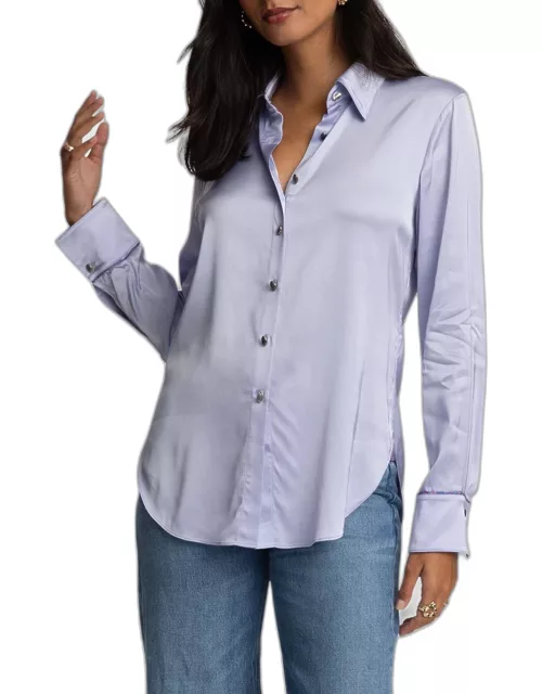 Gabriela Button-Down Silk-Blend Shirt