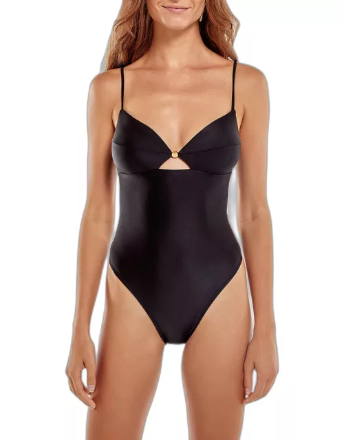 Solid Grace Brazilian One-Piece Swimsuit