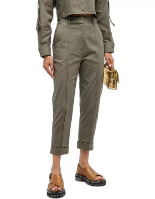 Cropped Pintuck Trouser