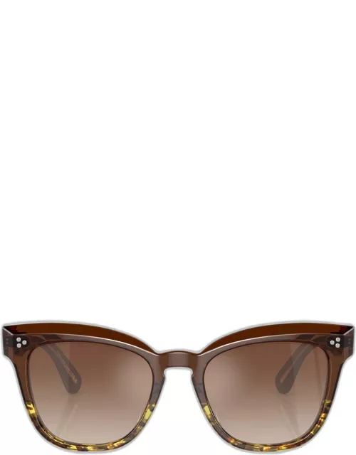 Beveled Acetate & Plastic Butterfly Sunglasse