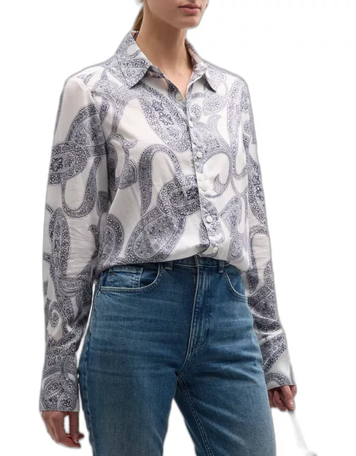 Moxie Paisley-Print Button-Down Shirt