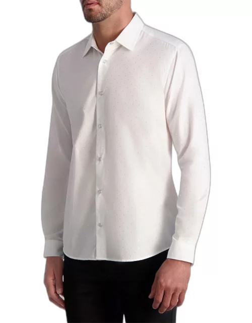 Men's Tonal Polka Dots Dress Shirt
