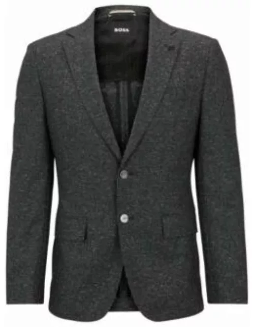 Slim-fit jacket in a micro-pattern wool blend- Light Grey Men's Sport Coat
