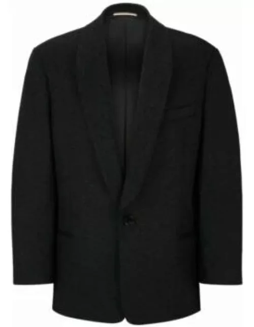 Relaxed-fit jacket in virgin wool with shawl collar- Dark Grey Men's Sport Coat