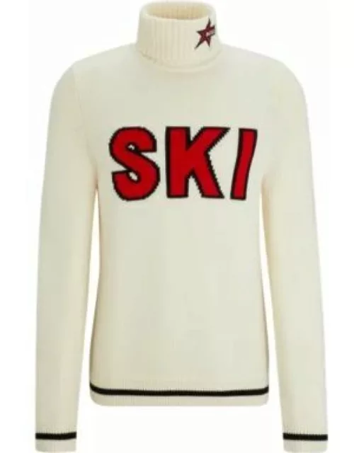 BOSS x Perfect Moment virgin-wool sweater with 'Ski' intarsia- White Men's Sweater
