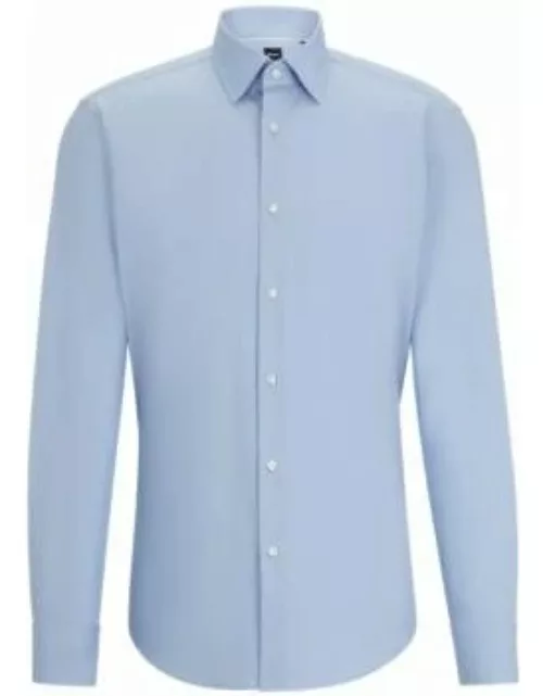 Regular-fit shirt in easy-iron cotton poplin- Light Blue Men's Shirt