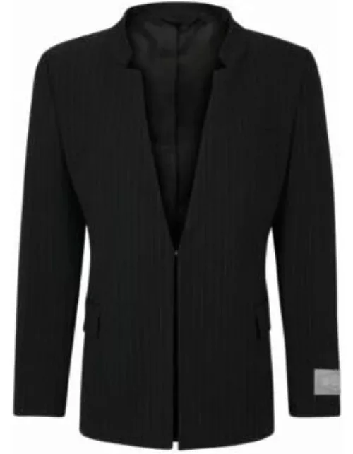 Regular-fit, wool-blend pinstriped blazer- Black Men's Sport Coat