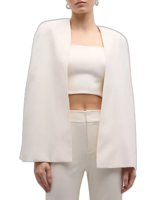 Marica Square-Neck Crop Top with Matching Cape Overlay