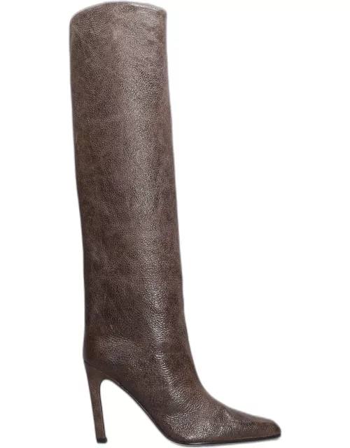 Paris Texas Jude High Heels Boots In Dark Brown Leather