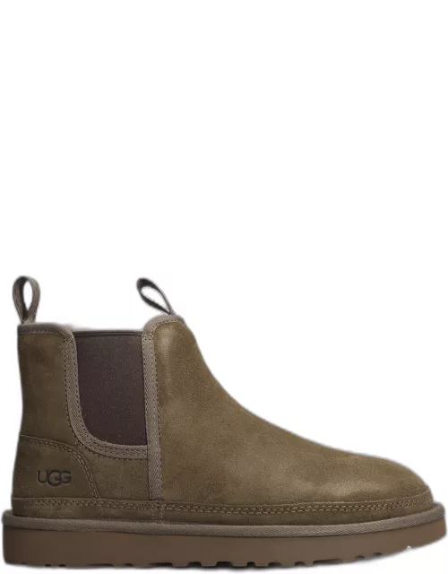 UGG Neumel Chelsea Low Heels Ankle Boots In Taupe Suede