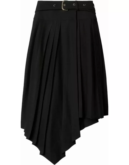 Off-White Tech Drill Pleated Asymmetric Skirt