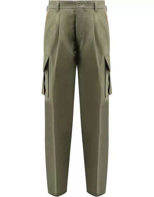 Gucci Green cargo Pants With Branded Details In Supreme Fabric In Cotton Man