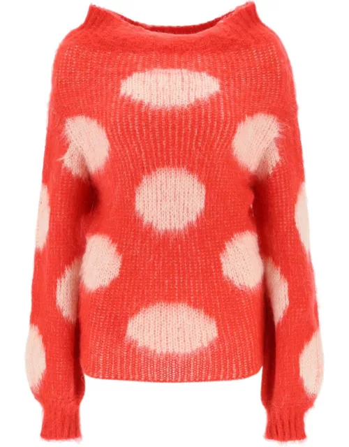 Marni Jacquard-knit Sweater With Polka Dot Motif