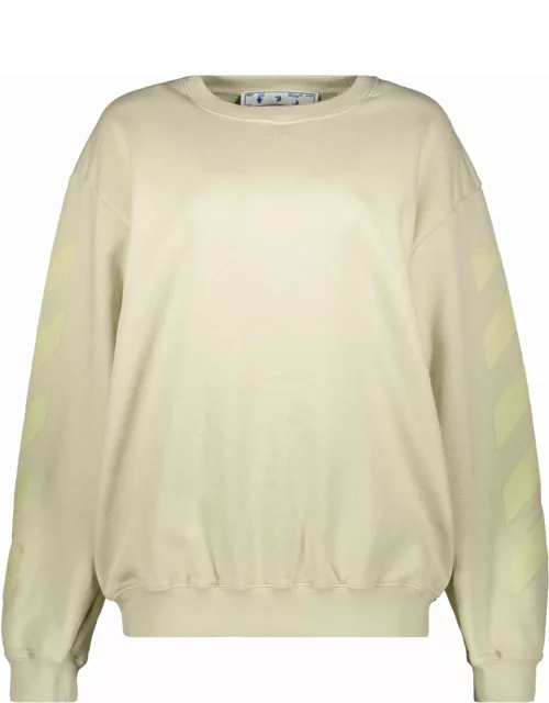 Off-White Cotton Crew-neck Sweatshirt