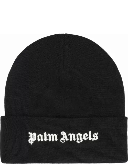 Palm Angels Cotton Beanie With Logo