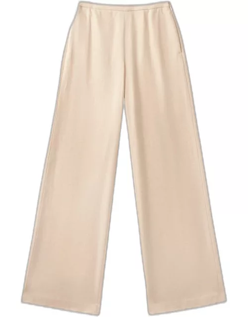 Brushed Flannel Wide-Leg Pant