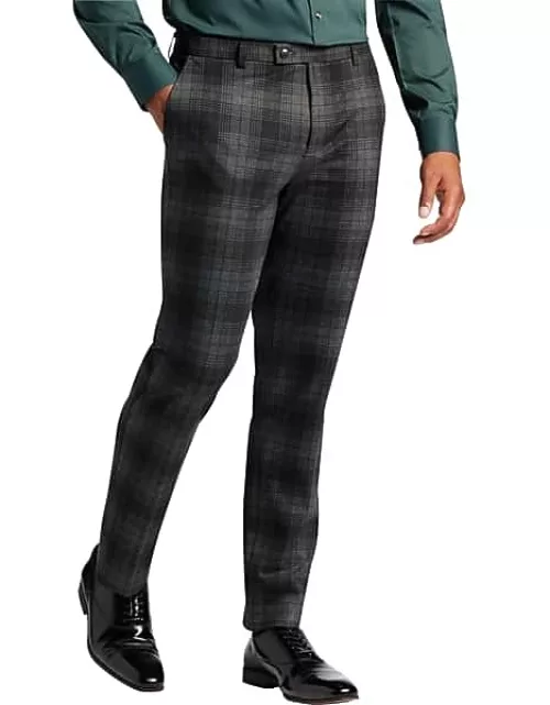Paisley & Gray Men's Slim Fit Plaid Suit Separates Pants Char Pine Plaid