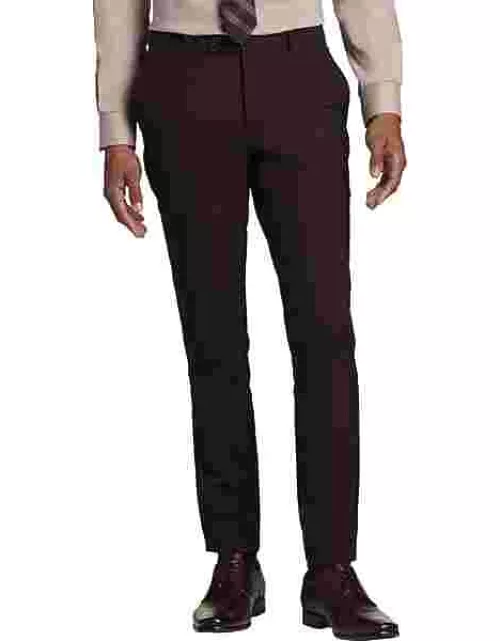 Egara Skinny Fit Men's Suit Separates Pants Burgundy