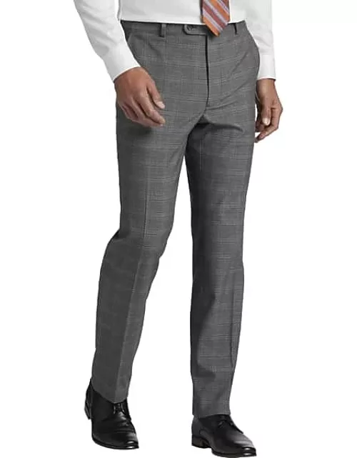 Pronto Uomo Men's Modern Fit Suit Separates Pants Gray Plaid