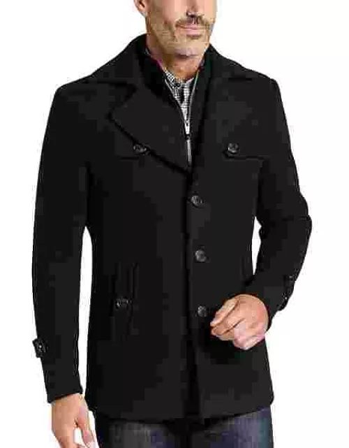 Collection by Michael Strahan Men's Michael Strahan Modern Fit Coat with Zip Bib Black Solid