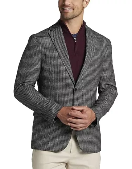 Collection by Michael Strahan Men's Michael Strahan Classic Fit Plaid Sport Coat Grey/Red Plaid