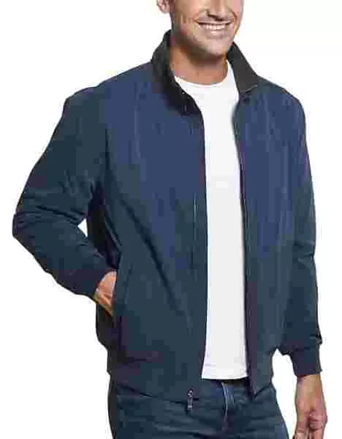 Weatherproof Men's Modern Fit Microfiber Fleece-Lined Bomber Jacket Blue