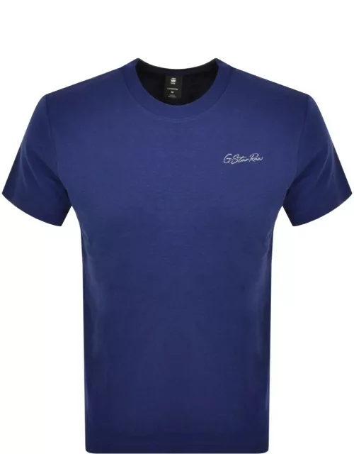G Star Raw Regular Logo T Shirt Blue