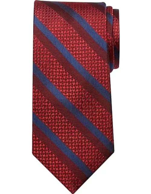 Joseph Abboud Men's Textured Stripe Narrow Tie Red