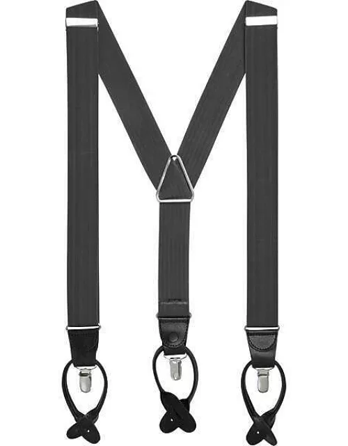 Pronto Uomo Men's Convertible Suspenders Charcoal Ribbed