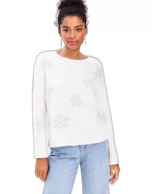 Loft Shimmer Snowflake Sweater