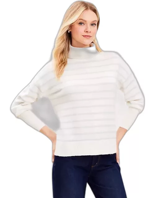 Loft Shimmer Stripe Turtleneck Sweater