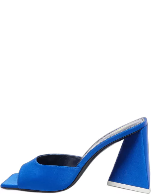 The Attico Blue Satin Devon Slide Sandal