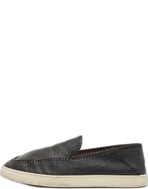 Giorgio Armani Black Leather Low Top Sneaker