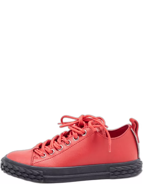 Giuseppe Zanotti Red Leather Blabber Jellyfish Low Top Sneaker
