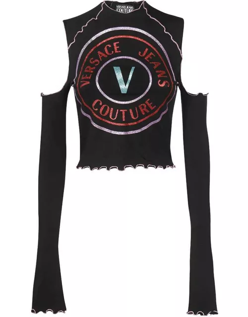 Versace Jeans Couture Long Sleeve Crop Top