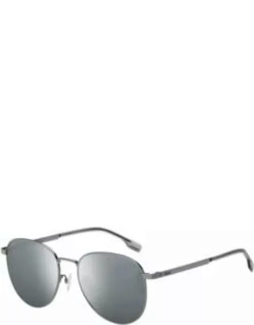 Steel sunglasses with branded beta-titanium temples Men's Eyewear