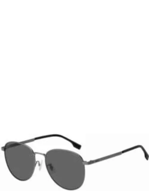 Steel and beta-titanium sunglasses with black end-tips Men's Eyewear