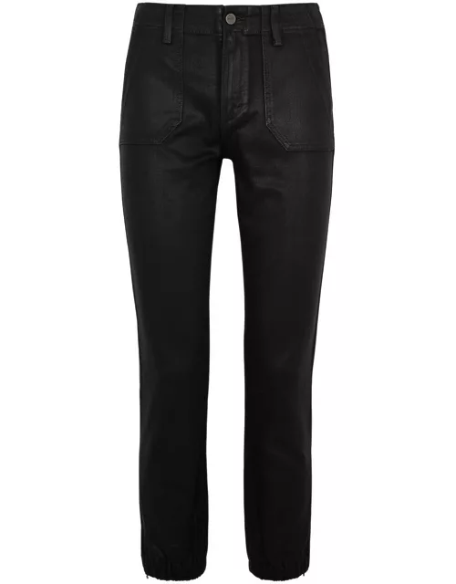 Paige Mayslie Black Coated Stretch-denim Trousers - 23 (W23 / UK 4 / Xxs)