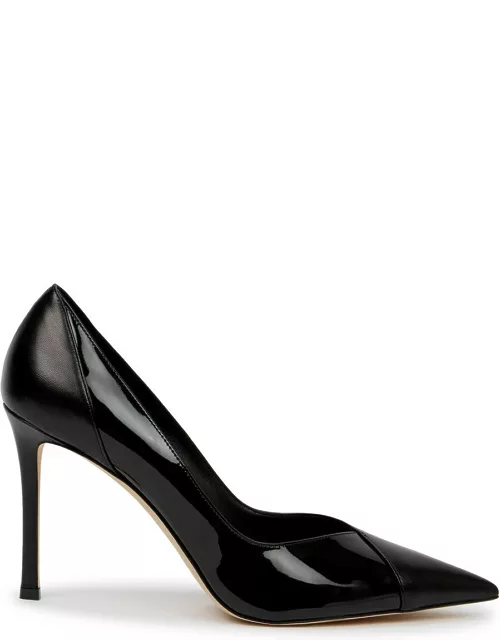 Jimmy Choo Cass 95 Off-white Leather Pumps - Black