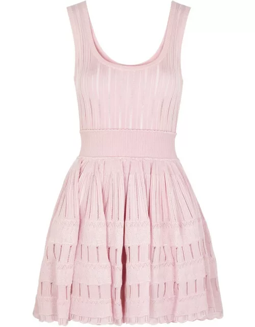 Alaïa Fluid Knitted Mini Dress - Light Pink - 40 (UK 12 / M)
