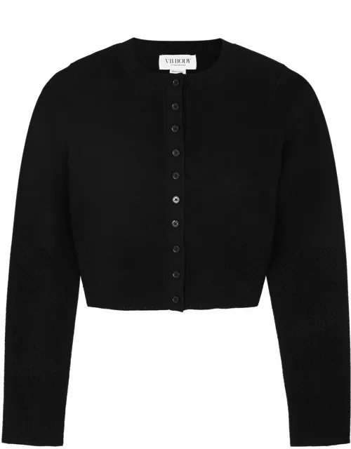 Victoria Beckham VB Body Black Stretch-knit Cardigan - 8 (UK 8 / S)