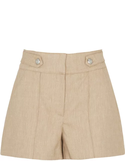 Veronica Beard Runo Linen-blend Shorts - Beige - 6 (UK 10 / S)