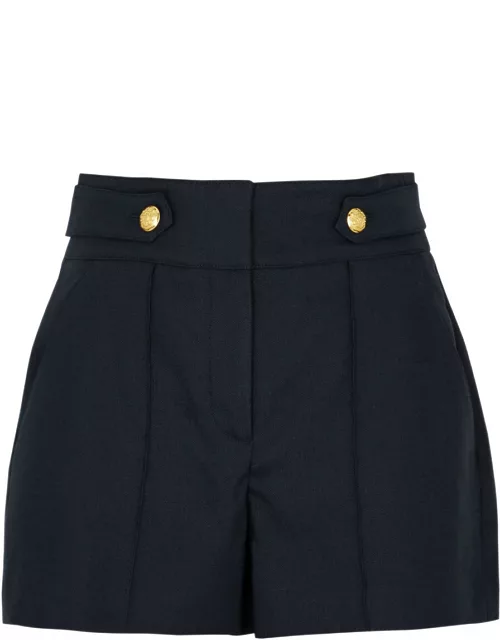 Veronica Beard Runo Linen-blend Shorts - Navy - 8 (UK 12 / M)