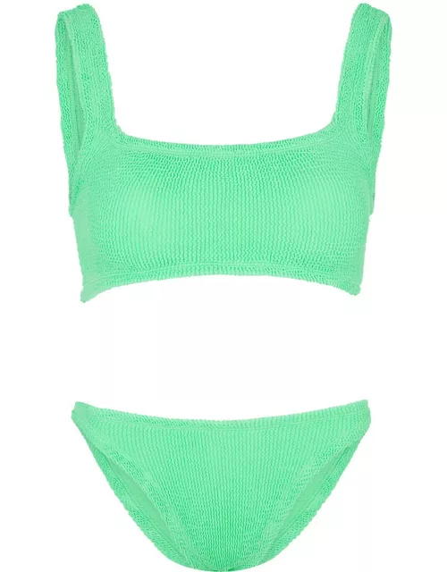 Hunza G Xandra Seersucker Bikini - Lime - One